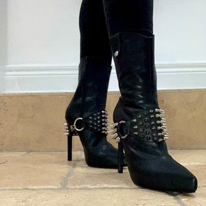 Jeffrey Campbell Studded Leather Stiletto Boots